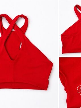 Bombshell Sportswear Twist Up Bra Red